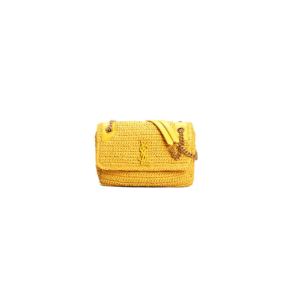 SAINT LAURENT NIKI CHAIN MEDIUM IN RAFFIA(HIGH-END GRADE)