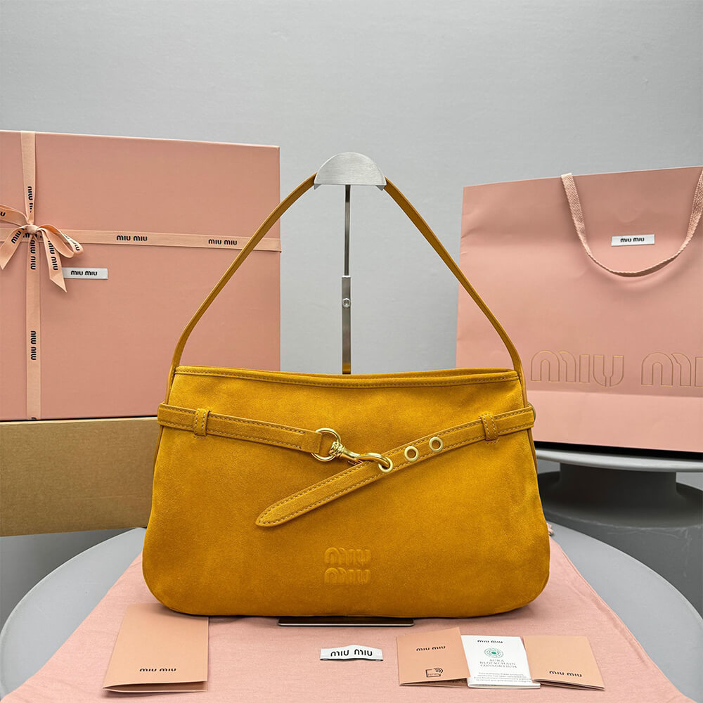MIUMIU Medium Aventure suede bag(HIGH-END GRADE)